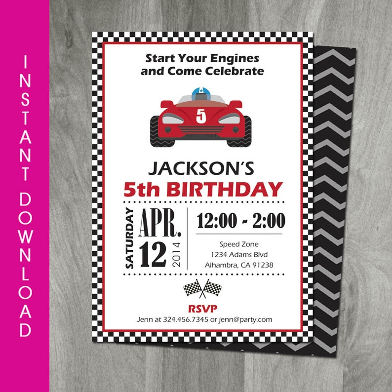 Party Printable Favor Labels Self Editable Mini Hershey Bar Candy Wrapper Race Car Party INSTANT DOWNLOAD Digital Pdf File
