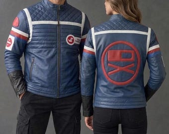 Party Poison Chemical Romance Blue Punk Jacket, Killjoys Inspired Rock Cosplay Coat