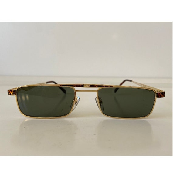 Rectangular brow bar rare vintage sunglasses - image 2