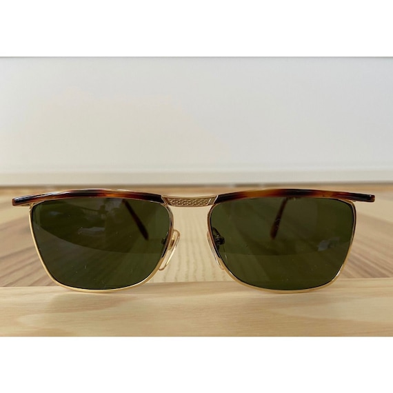 Rectangular vintage sunglasses tortoise black - image 1