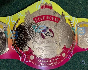 Custom Retro Wrestling Championship Belt | 80s Pro Wrestling Tribute Title | Winged Eagle Trophy | Cosplay Prop | Fan Memorabilia Gift
