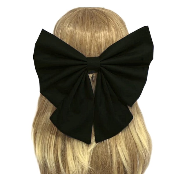 Black Hair Bow For Women, Cosplay Black Bow, Ariel Hair Bow, Big Black Bow, Lolita Style Bows, Large Black Bows, Oversize Bows For Girls