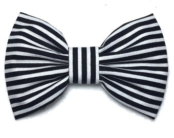 Black White Hair Bow, Black White Bow, Black Bow, White Bow, Striped Bows, Striped Fabric, Girls Bows, Baby Head Bows, Toddler Bows