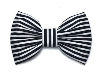 Black White Hair Bow, Black White Bow, Black Bow, White Bow, Striped Bows, Striped Fabric, Girls Bows, Baby Head Bows, Toddler Bows