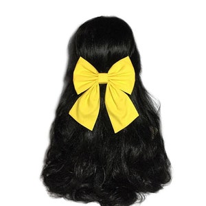 Yellow Hair Bow, Large Hair Bow, Yellow Cheer Bow, Handmade Hair Bow, Cosplay Anime Bow, Bow For Girls, Yellow Bow, Kawaii Yellow image 3