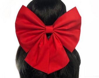Red Large Cosplay Hair Bow For Women, Oversize Hair Bow, Cosplay Red Big Bow For Women, Ariel Lolita Fashion Bows, Red Bows For Girls
