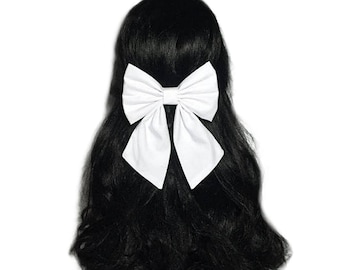 White Hair Bows For Women, Hair Bows For Women, White Hair Bow, White Bow, Gift For Women, White Hair Clip, Hair Bows For Girls, Dance Bows