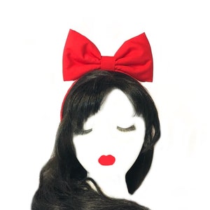 Snow White Headband, Red Bow Headband, Cosplay Bow, Snow White Hair Bow, Snow White Bow, Red Hair Bow, Women Hair Bow. Girls Headband Red image 1