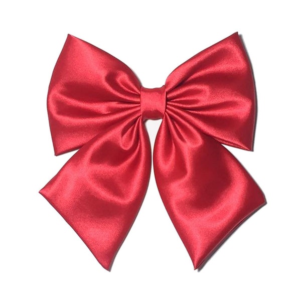 Red Hair Bow, Red Satin Hair Bow, Satin Big Bow, Wedding Pew Bow,Red  Big Satin Bow, Handmade Bow, Wedding Bow, Bows For Girls