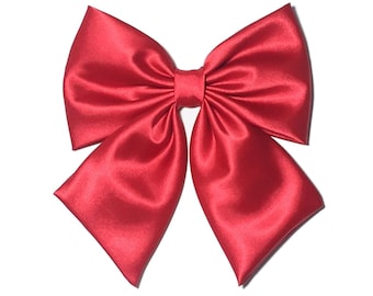 Red Hair Bow, Red Satin Hair Bow, Satin Big Bow, Wedding Pew Bow,Red  Big Satin Bow, Handmade Bow, Wedding Bow, Bows For Girls