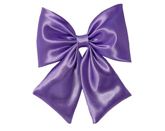Lazo para el pelo lila para mujer, lazo para boda, lazos de verano para niñas, pinzas grandes de satén, pasador de lazo lavanda, pinza para el pelo lila
