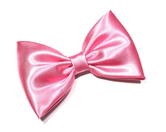 Pink Satin Hair Bow, Wedding Hair Clip, Pink Hair Bow, Wedding Accessories, Wedding Hair Piece, Hair Bow Clips, Satin Hair Bow, Girls Bows