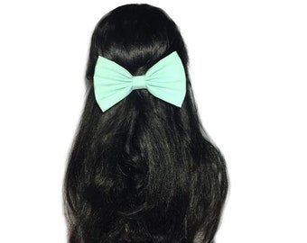 Mint Hair Bow, Hair Bows For Girls, Mint Hairbow, Kawaii Bow, Hair Bows For Women, Baby Bows, Mint fabric, Fabric Hair Bow, Big Bow