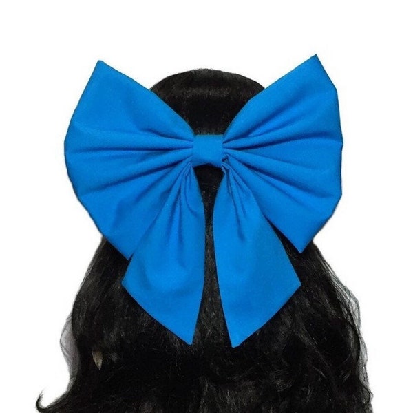 Blue Ariel Cosplay Hair Bow, Little Mermaid Hair Bow, Fabric Handmade Bow, Jewel Blue Bow, Bow For Girls, Kawaii Bow, Ariel Bow