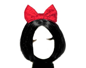 Snow White Hairband, Red Velvet Hairband Bow, Snow White Bow, Cosplay Red Headband Bow, Cosplay Snow White Bow Headband, Women Cosplay Bow