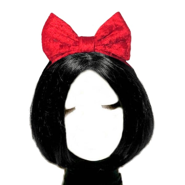 Snow White Hairband, Red Velvet Hairband Bow, Snow White Bow, Cosplay Red Headband Bow, Cosplay Snow White Bow Headband, Women Cosplay Bow