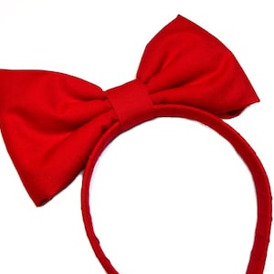 Snow White Headband, Red Bow Headband, Cosplay Bow, Snow White Hair Bow, Snow White Bow, Red Hair Bow, Women Hair Bow. Girls Headband Red image 8