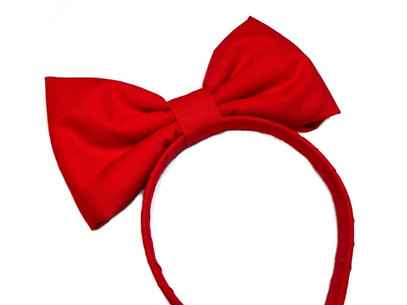 Snow White Headband, Red Bow Headband, Cosplay Bow, Snow White Hair Bow, Snow White Bow, Red Hair Bow, Women Hair Bow. Girls Headband Red image 8