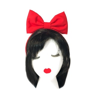 Snow White Headband, Red Bow Headband, Cosplay Bow, Snow White Hair Bow, Snow White Bow, Red Hair Bow, Women Hair Bow. Girls Headband Red image 5