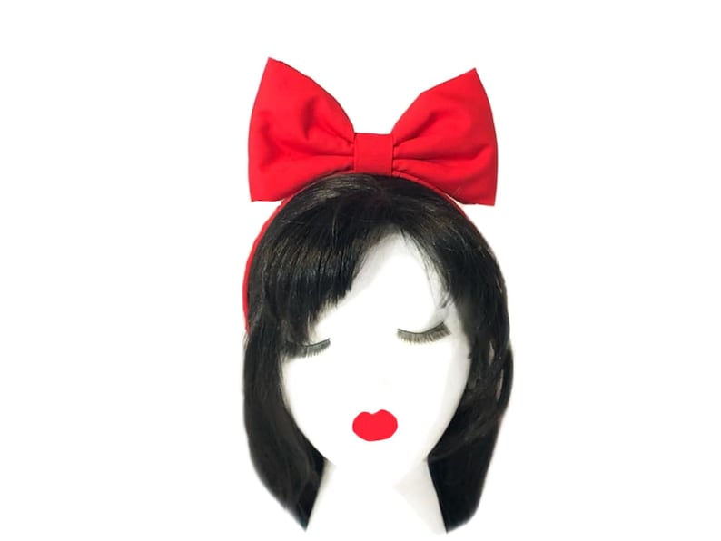 Snow White Headband, Red Bow Headband, Cosplay Bow, Snow White Hair Bow, Snow White Bow, Red Hair Bow, Women Hair Bow. Girls Headband Red image 5
