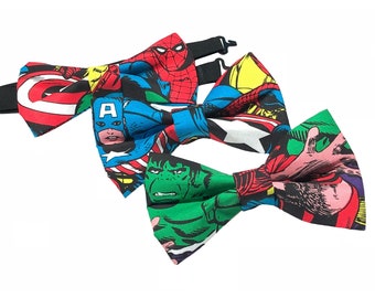 Avengers Boys, Boys Bow Tie, Baby Avengers, Avengers Groomsmen, Avengers Fabric, Boys Bowtie, Bow Ties For Men, Bow Ties for Boys, Bowties