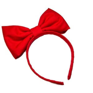 Snow White Headband, Red Bow Headband, Cosplay Bow, Snow White Hair Bow, Snow White Bow, Red Hair Bow, Women Hair Bow. Girls Headband Red image 7