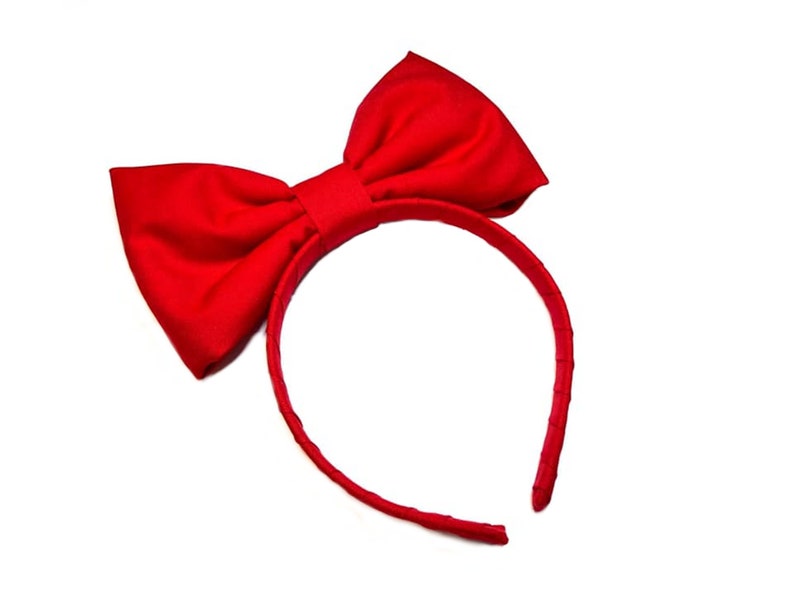 Snow White Headband, Red Bow Headband, Cosplay Bow, Snow White Hair Bow, Snow White Bow, Red Hair Bow, Women Hair Bow. Girls Headband Red image 7