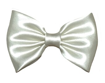 Ivory Hair Bow, Satin Hair Bow Clip, Bows For Women, Kawaii Bows, Handmade Bow, Satin Fabric Bow, Lolita, Big Bow, Baby Girl Bow
