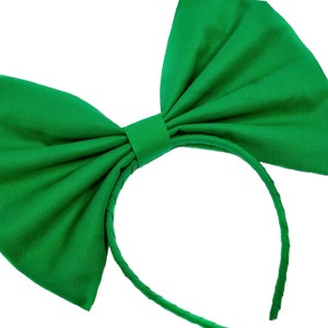 Green Bow Headband, Green Cosplay, Hair Bows For Women, Huge Bows, Costume Accessories, Bow Headband Women, Girl Bow, Large Bow Headband image 2