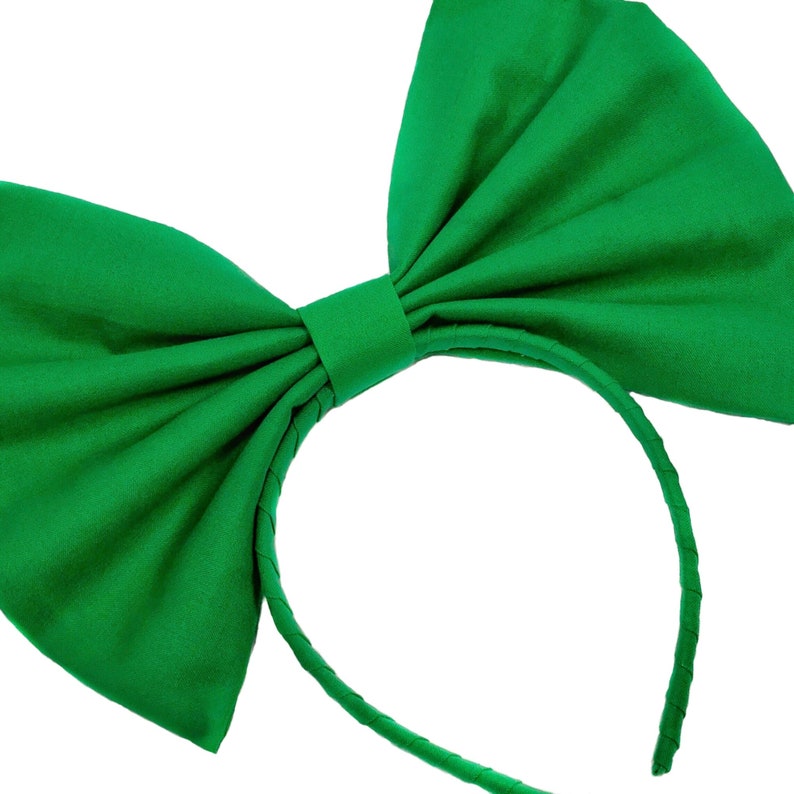 Green Bow Headband, Green Cosplay, Hair Bows For Women, Huge Bows, Costume Accessories, Bow Headband Women, Girl Bow, Large Bow Headband image 2