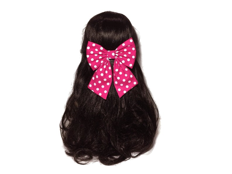 Minnie Mouse Hair Bow, Red Hair Bow, Polka Dots Bow, Hair Bows For Girls, Girls Hair Bows, Toddlers Hair Bows, Cheer Bows, Dance image 3