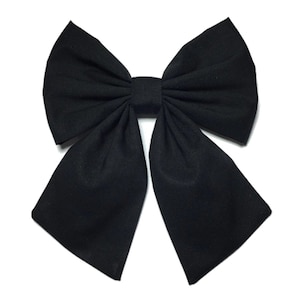 Black Hair Bow Clip, Sailor Bow, Black Hair Bow, Hair Bow Clip, Black Bow Clip, Hair Bows For Girls, Black Cotton Bow, Big Black Bow, Large
