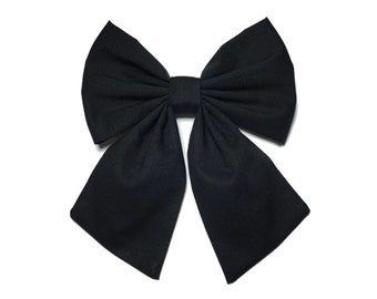 Black Hair Bow Clip, Sailor Bow, Black Hair Bow, Hair Bow Clip, Black Bow Clip, Hair Bows For Girls, Black Cotton Bow, Big Black Bow, Large