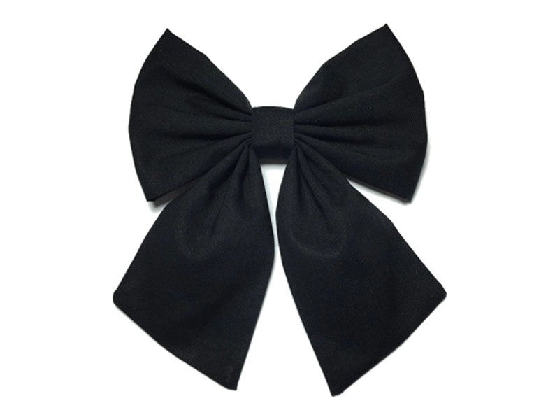 Black Hair Bow Clip, Sailor Bow, Black Hair Bow, Hair Bow Clip, Black Bow Clip, Hair Bows For Girls, Black Cotton Bow, Big Black Bow, Large image 1