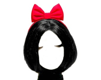 Snow White Headband, Red Bow Headband, Cosplay Bow, Snow White Hair Bow, Snow White Bow, Red Hair Bow, Women Hair Bow. Girls Headband Red