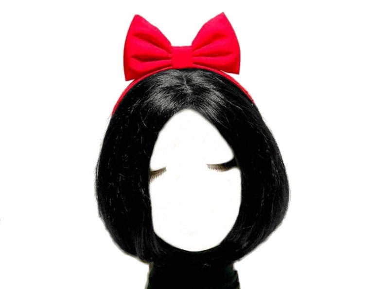 Snow White Headband, Red Bow Headband, Cosplay Bow, Snow White Hair Bow, Snow White Bow, Red Hair Bow, Women Hair Bow. Girls Headband Red afbeelding 1