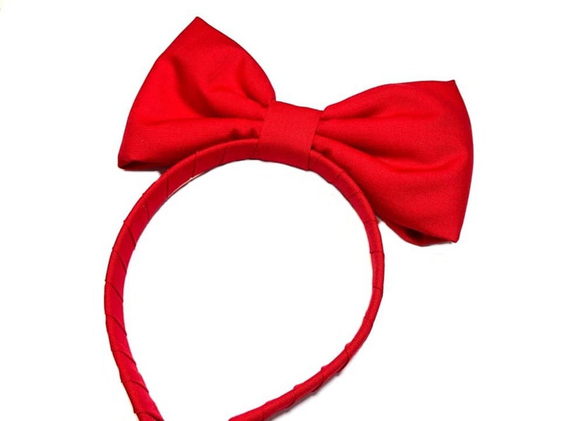 Snow White Headband, Red Bow Headband, Cosplay Bow, Snow White Hair Bow, Snow White Bow, Red Hair Bow, Women Hair Bow. Girls Headband Red image 9