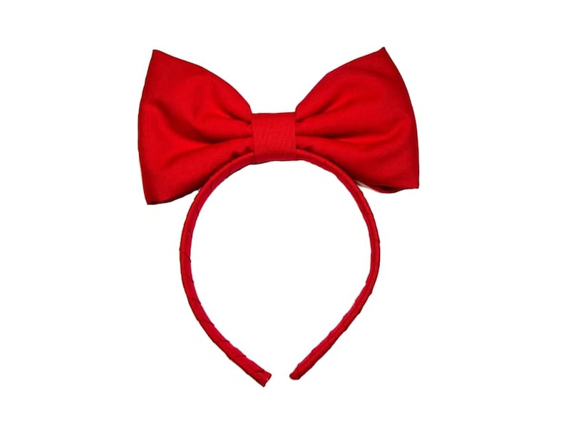 Snow White Headband, Red Bow Headband, Cosplay Bow, Snow White Hair Bow, Snow White Bow, Red Hair Bow, Women Hair Bow. Girls Headband Red image 2