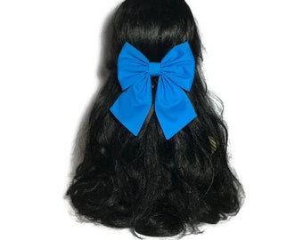 Big Blue Bow, Blue Bow, Girls Blue Bow,Big Bows, Big Hair Bows, Baby Blue Bow, Blue Hair Barrette, Blue Bow Hair, School Bows, Sailor Bow