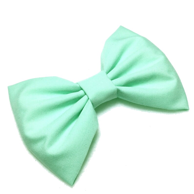 Mint Hair Bow, Hair Bows For Girls, Mint Hairbow, Kawaii Bow, Hair Bows For Women, Baby Bows, Mint fabric, Fabric Hair Bow, Big Bow image 5