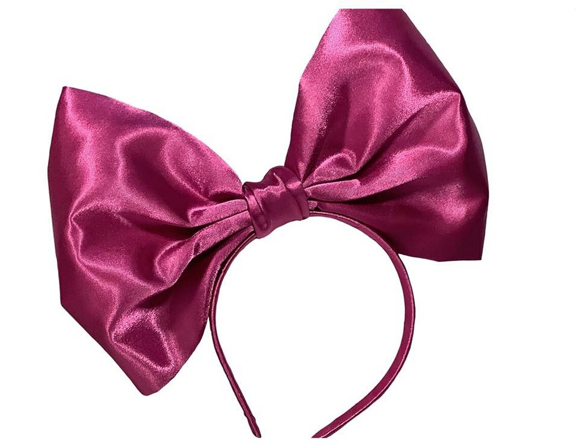 Jumbo Hair Bow Hot Pink Hair Bow on Headband Hot Pink Bow Etsy