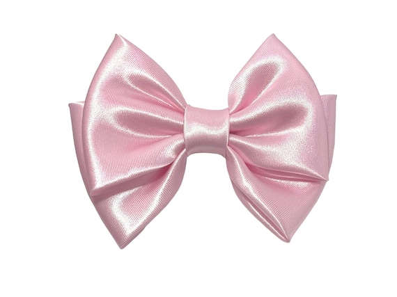 Pink Bow for Girls. Double Satin Pink Bow. Pink Bow Barrette for