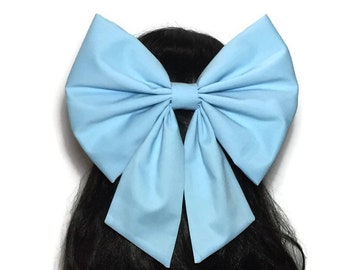 Blue Ariel Cosplay Hair Bow, Little Mermaid Hair Bow, Fabric Handmade Bow, Light Blue Bow, Bow For Girls, Kawaii Bow, Ariel Bow