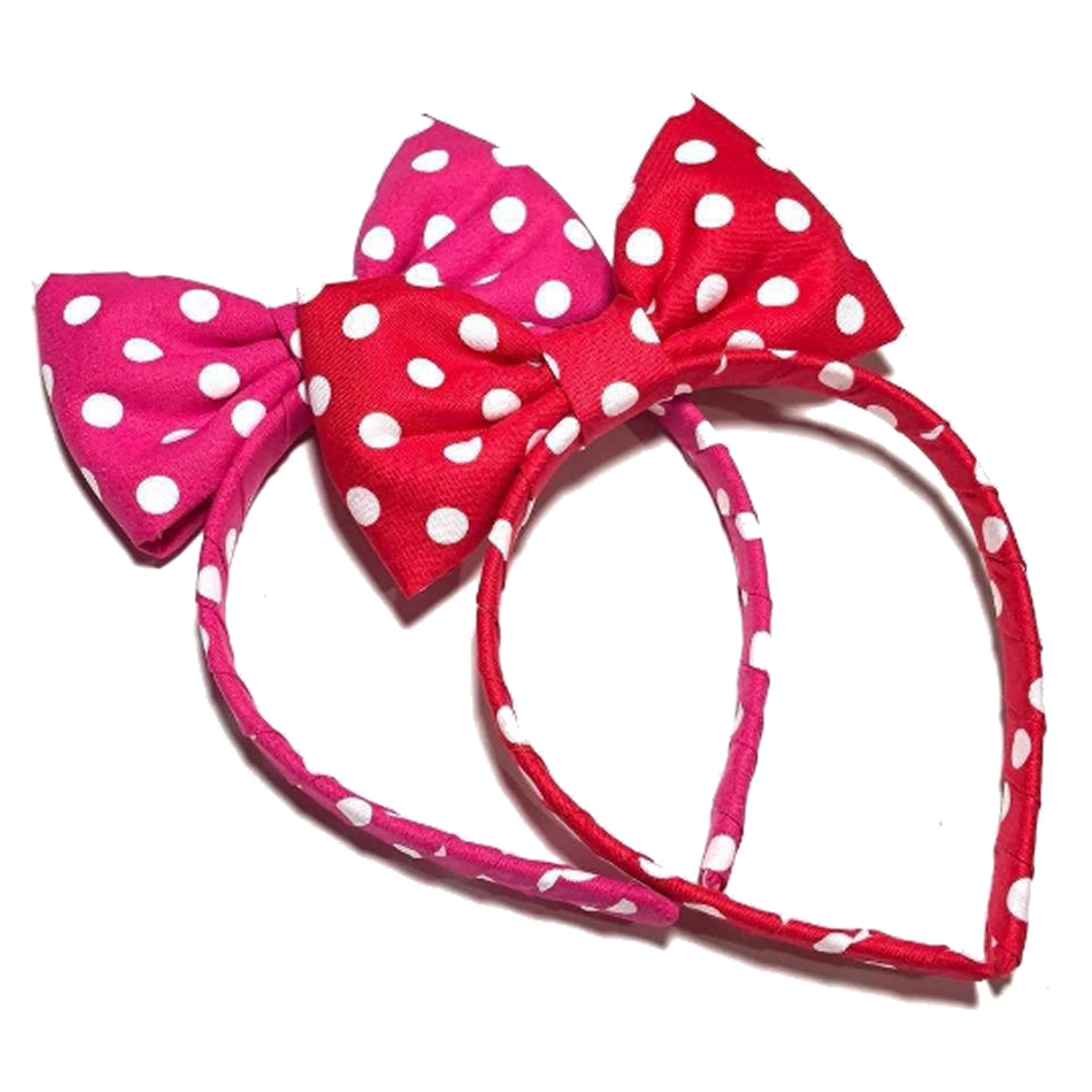 Pink and White Polka Dot Headband Bow, Cosplay Costume Anime, Fun ...