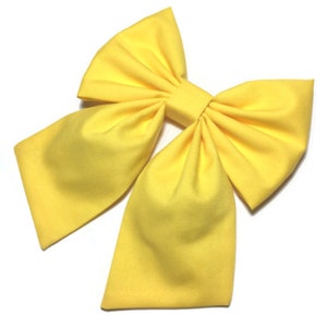 Yellow Hair Bow, Large Hair Bow, Yellow Cheer Bow, Handmade Hair Bow, Cosplay Anime Bow, Bow For Girls, Yellow Bow, Kawaii Yellow image 8