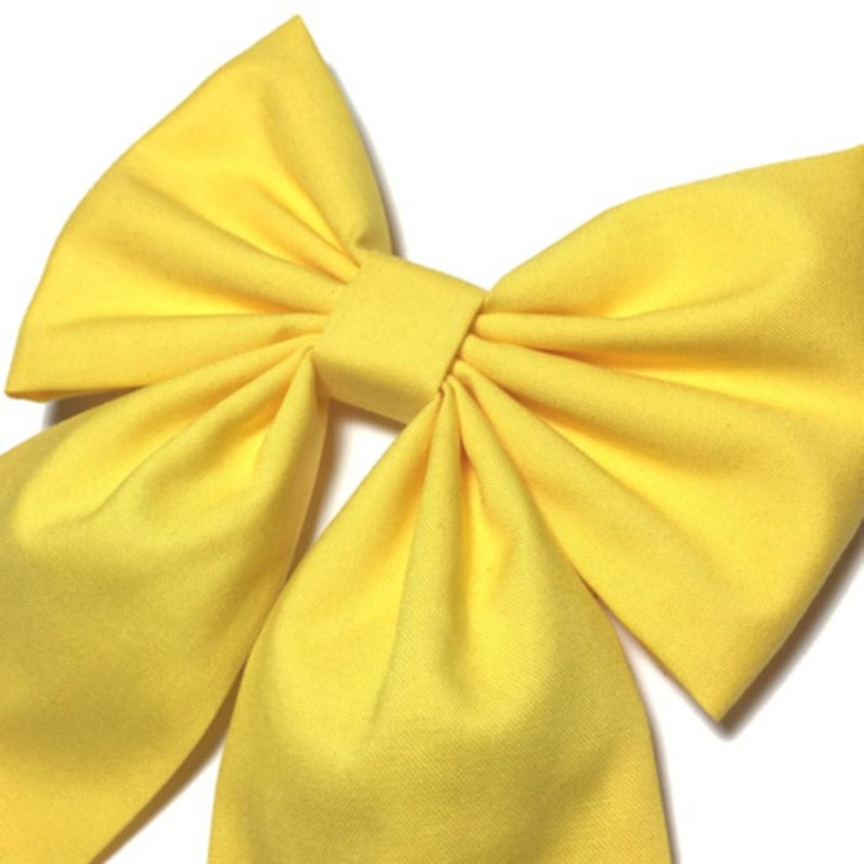 Yellow Hair Bow, Large Hair Bow, Yellow Cheer Bow, Handmade Hair Bow, Cosplay Anime Bow, Bow For Girls, Yellow Bow, Kawaii Yellow image 9