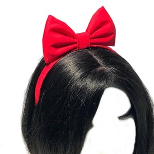 Snow White Headband, Red Bow Headband, Cosplay Bow, Snow White Hair Bow, Snow White Bow, Red Hair Bow, Women Hair Bow. Girls Headband Red afbeelding 2