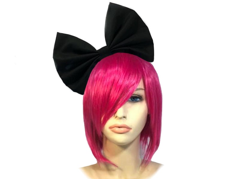 Black Headband For Women, Black Bow Headband, Costume Accessories, Cosplay Hair Bow, Hair Bow For Women, Bow Headband Women, Huge Bows image 1