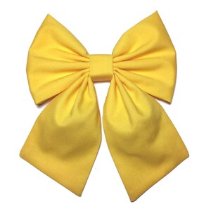 Yellow Hair Bow, Large Hair Bow, Yellow Cheer Bow, Handmade Hair Bow, Cosplay Anime Bow, Bow For Girls, Yellow Bow, Kawaii Yellow image 2