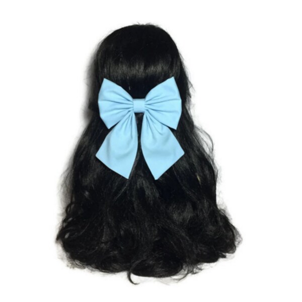 Light Blue Baby Bow, Baby Blue Hair Bow, Light Blue Hair Bow, Belle Cosplay, Light Blue Bow, Hair Bows For Girls, Blue Hair Accessories